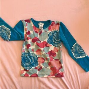 The Children's Place Long Sleeve Blue and Pink Floral Tee
